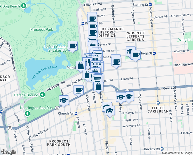 map of restaurants, bars, coffee shops, grocery stores, and more near in Brooklyn