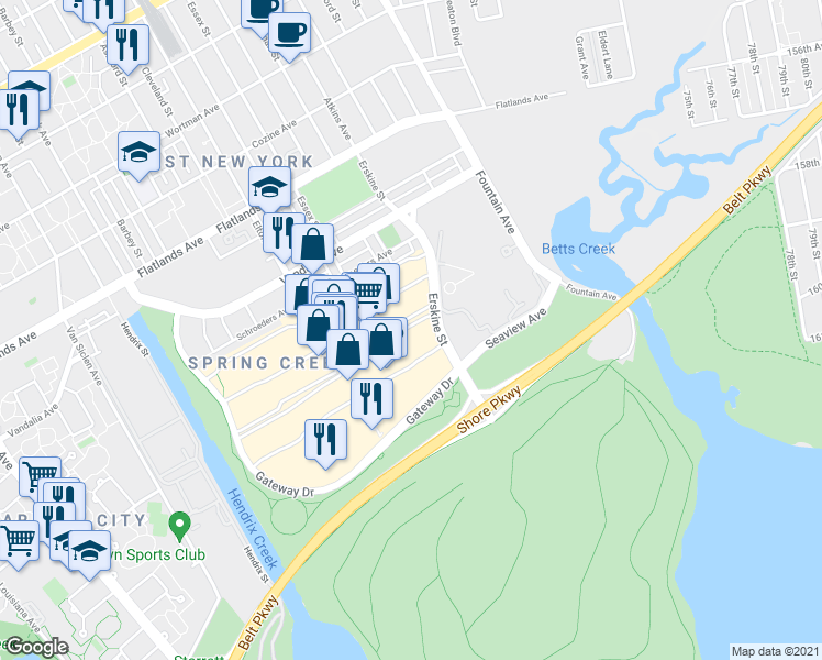 map of restaurants, bars, coffee shops, grocery stores, and more near 35 in Brooklyn