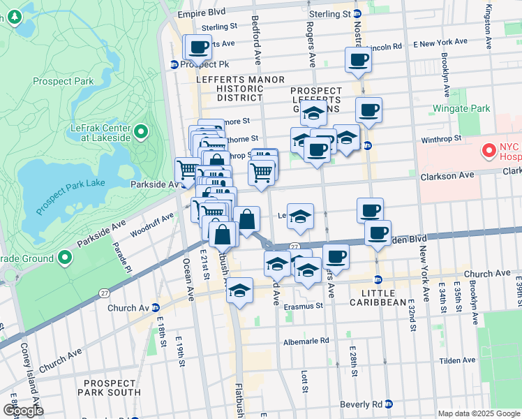 map of restaurants, bars, coffee shops, grocery stores, and more near in Brooklyn