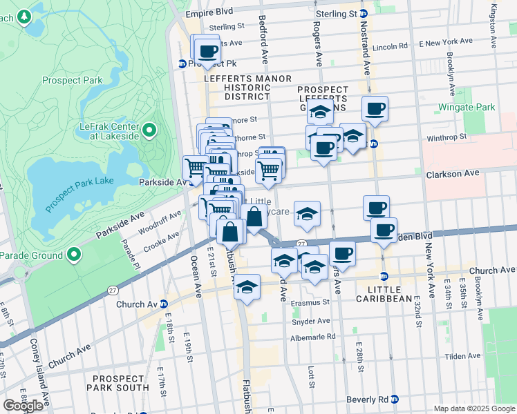 map of restaurants, bars, coffee shops, grocery stores, and more near in Brooklyn