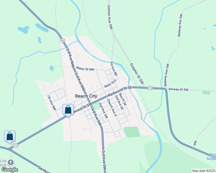 map of restaurants, bars, coffee shops, grocery stores, and more near 137 Main Street East in Beach City