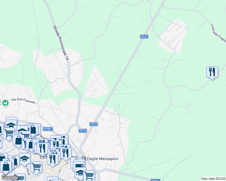 map of restaurants, bars, coffee shops, grocery stores, and more near 46 Strada Provinciale 22 in Provincia di Brindisi