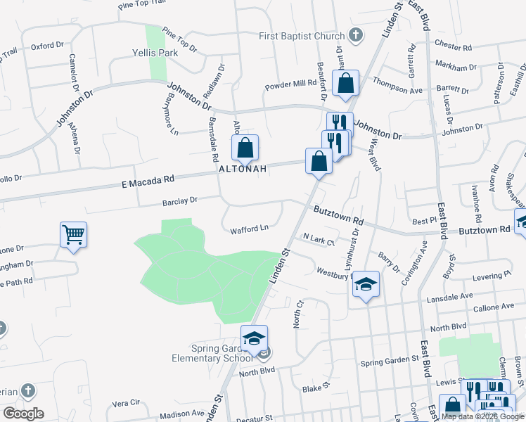 map of restaurants, bars, coffee shops, grocery stores, and more near 906 Barnsdale Road in Bethlehem