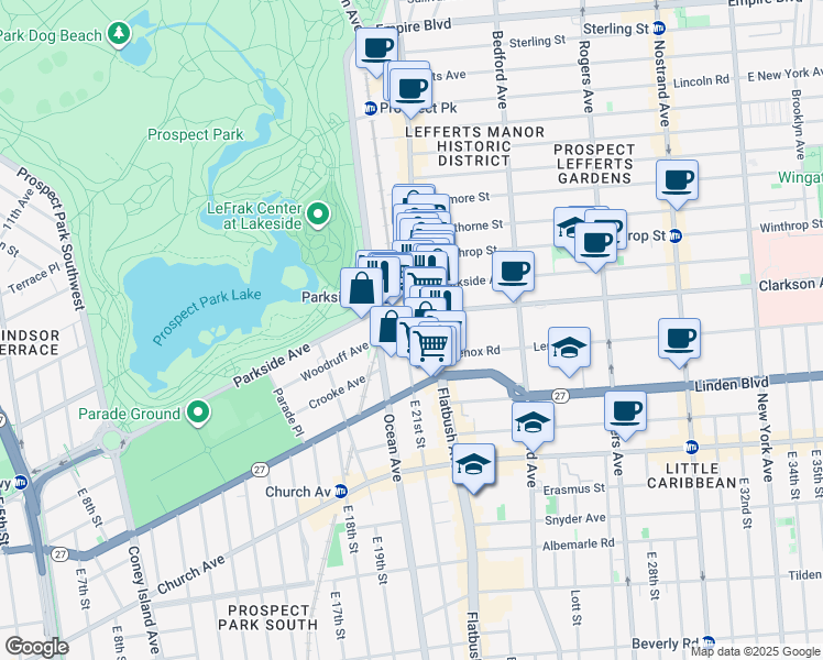 map of restaurants, bars, coffee shops, grocery stores, and more near in Brooklyn