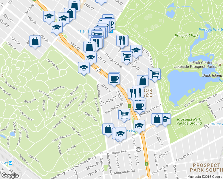 map of restaurants, bars, coffee shops, grocery stores, and more near in Brooklyn