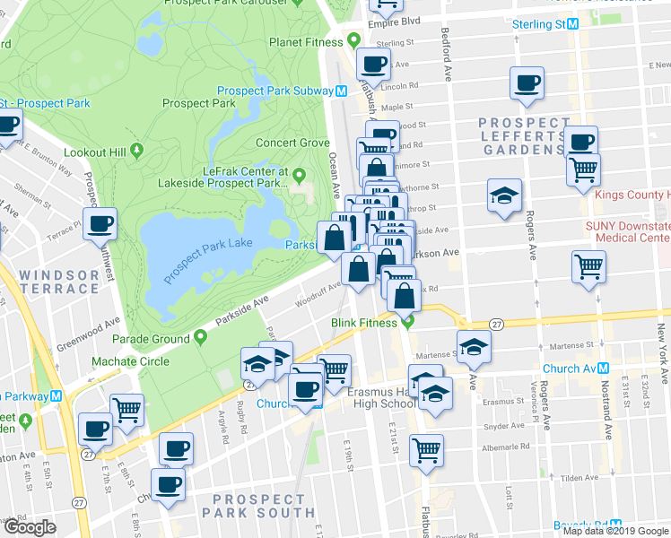map of restaurants, bars, coffee shops, grocery stores, and more near in Brooklyn