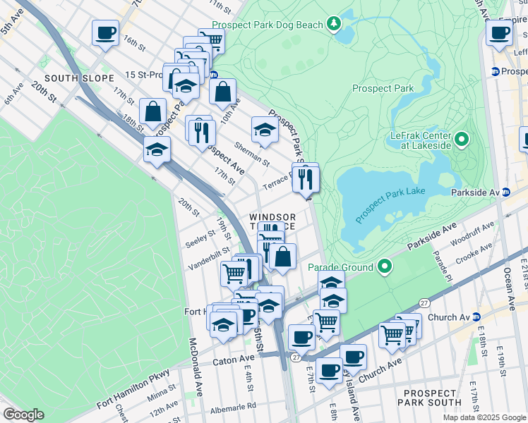 map of restaurants, bars, coffee shops, grocery stores, and more near in Brooklyn