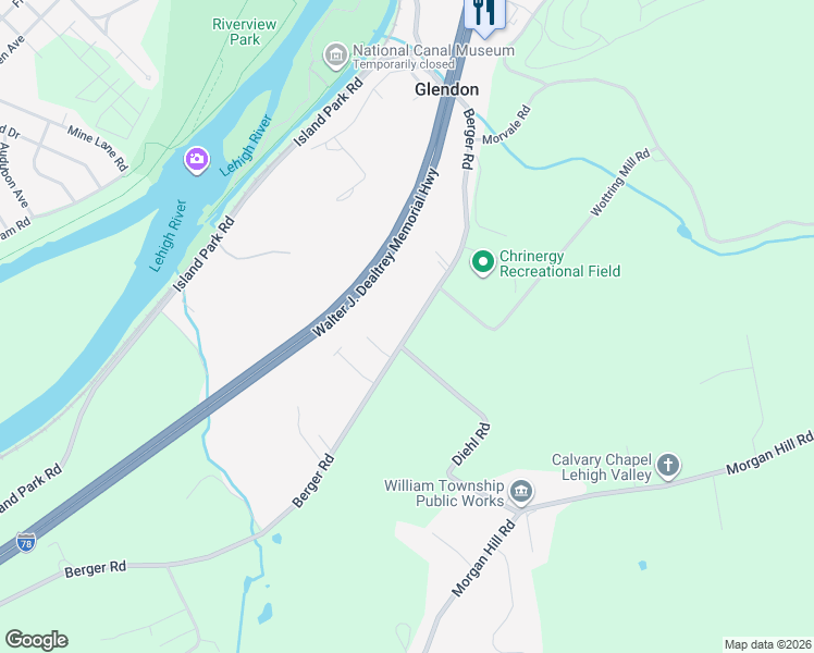 map of restaurants, bars, coffee shops, grocery stores, and more near 102 Rose Court in Easton