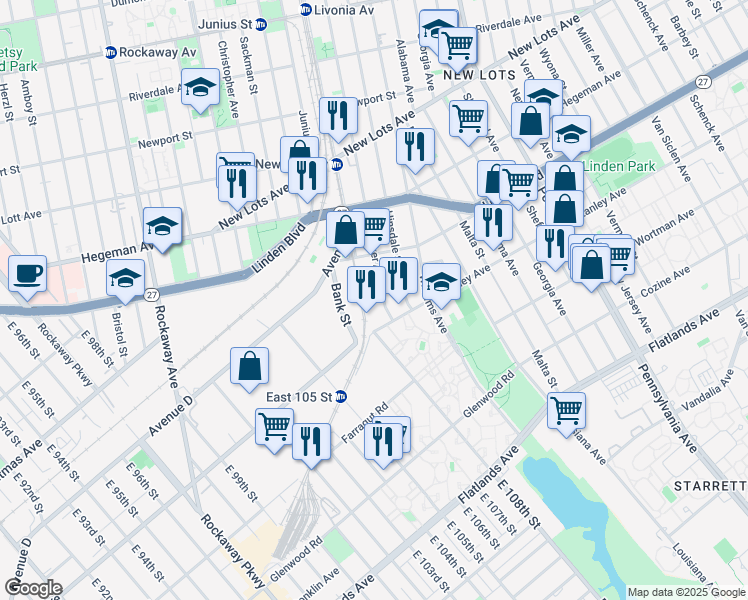 map of restaurants, bars, coffee shops, grocery stores, and more near 812 Snediker Avenue in Brooklyn