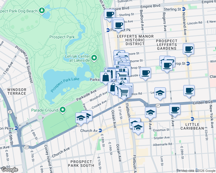 map of restaurants, bars, coffee shops, grocery stores, and more near in Brooklyn
