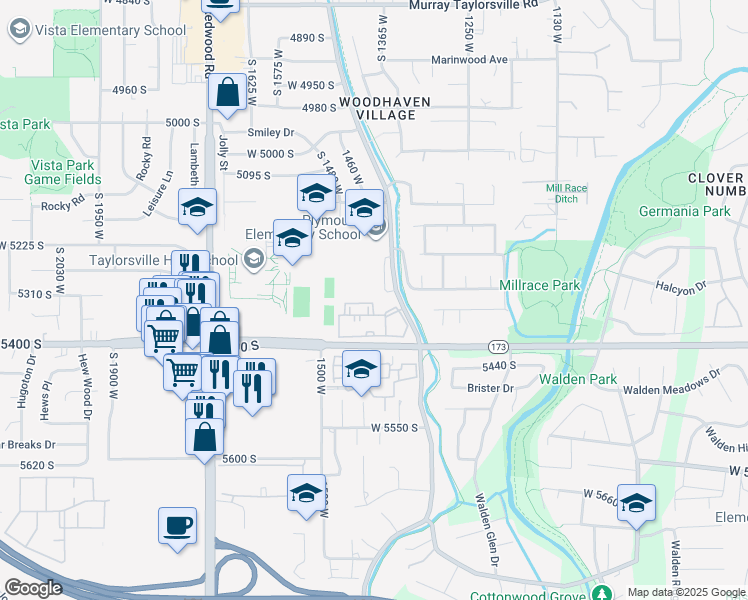 map of restaurants, bars, coffee shops, grocery stores, and more near 1384 Beacon Hill Circle in Salt Lake City