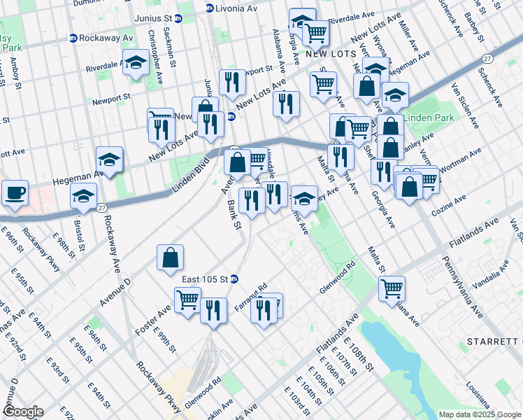 map of restaurants, bars, coffee shops, grocery stores, and more near 812 Snediker Avenue in Brooklyn