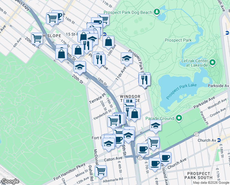 map of restaurants, bars, coffee shops, grocery stores, and more near in Brooklyn