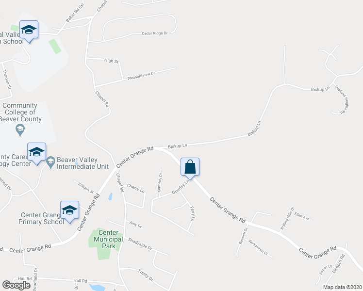 map of restaurants, bars, coffee shops, grocery stores, and more near 148 Biskup Lane in Monaca