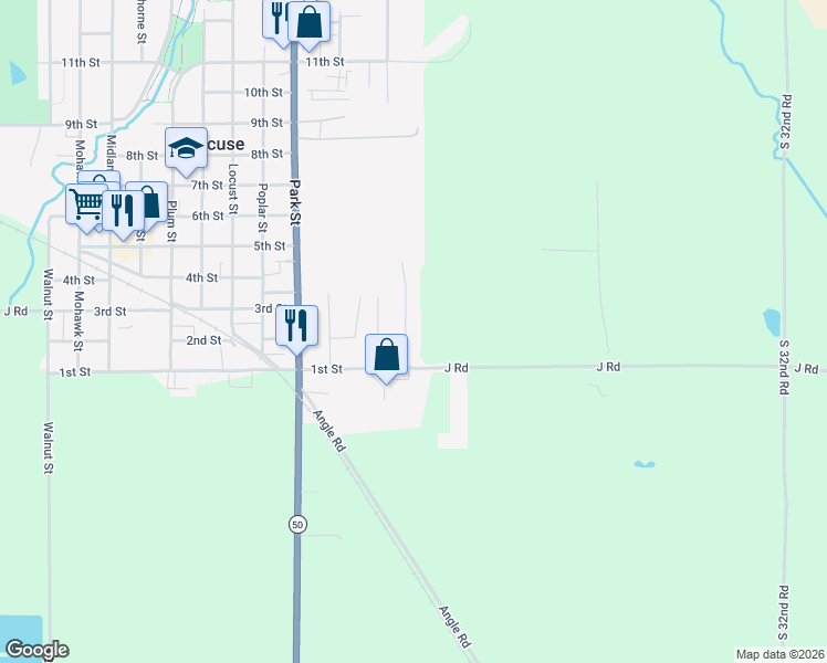 map of restaurants, bars, coffee shops, grocery stores, and more near 202 Ash Street in Syracuse