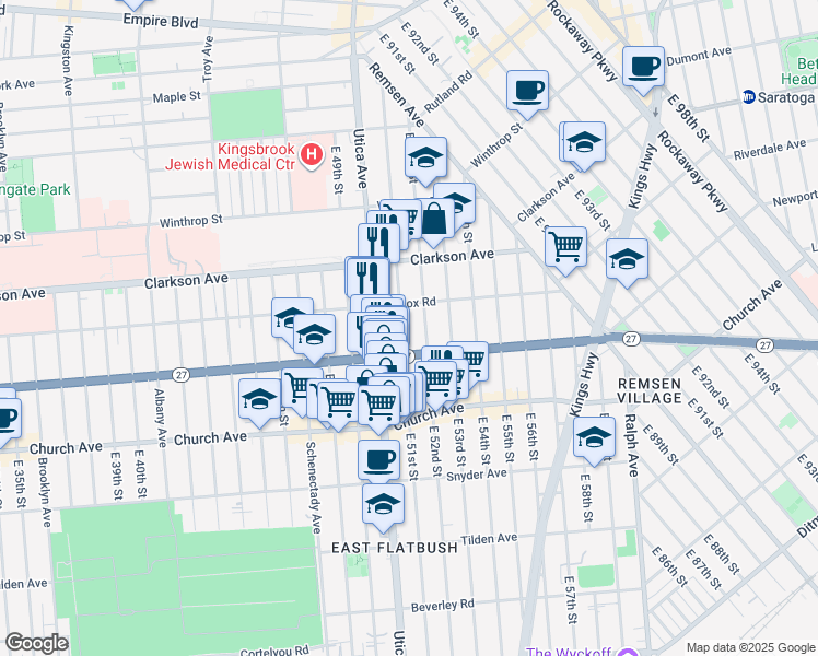 map of restaurants, bars, coffee shops, grocery stores, and more near in Brooklyn