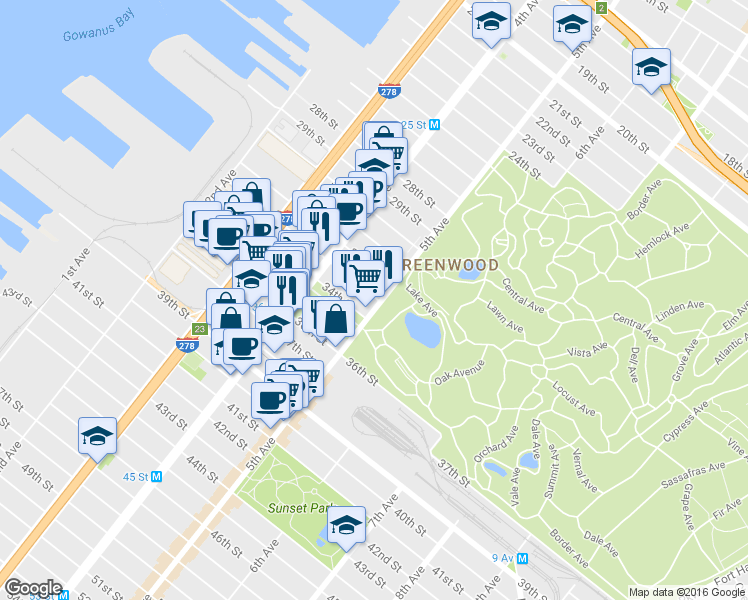 map of restaurants, bars, coffee shops, grocery stores, and more near in Brooklyn