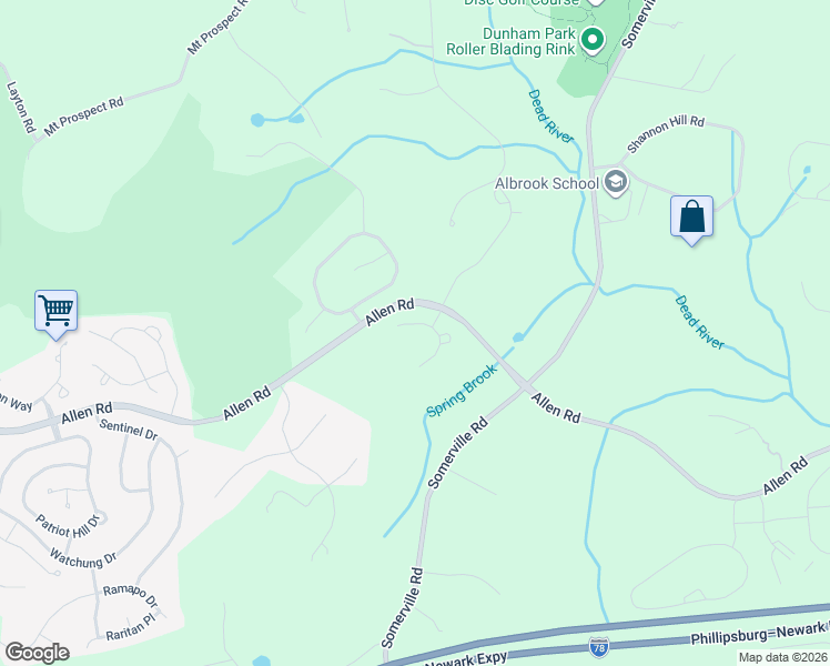 map of restaurants, bars, coffee shops, grocery stores, and more near 14 Beacon Crest Drive in Basking Ridge