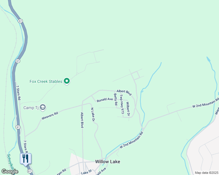 map of restaurants, bars, coffee shops, grocery stores, and more near 131 Albert Boulevard in Pottsville