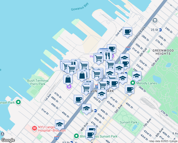 map of restaurants, bars, coffee shops, grocery stores, and more near 3913 2nd Avenue in Brooklyn