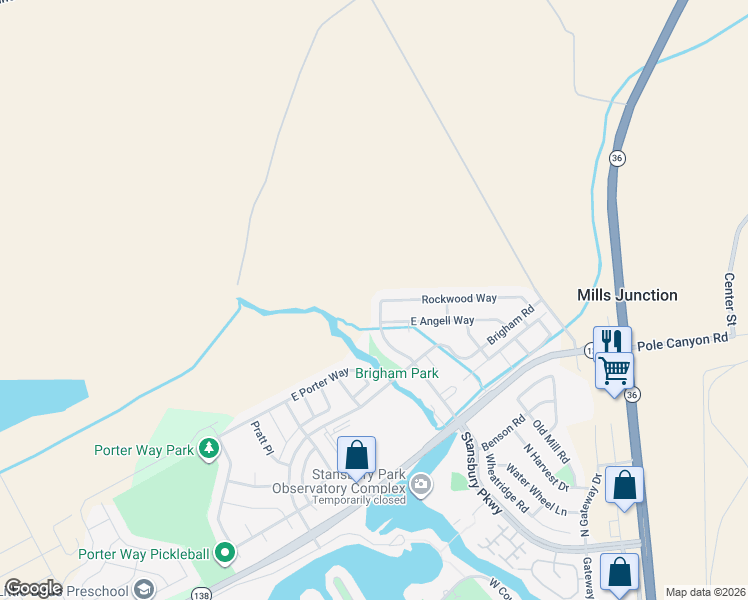 map of restaurants, bars, coffee shops, grocery stores, and more near 6933 Stansbury Parkway in Stansbury Park