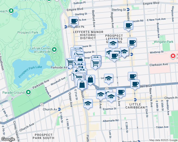 map of restaurants, bars, coffee shops, grocery stores, and more near in Brooklyn
