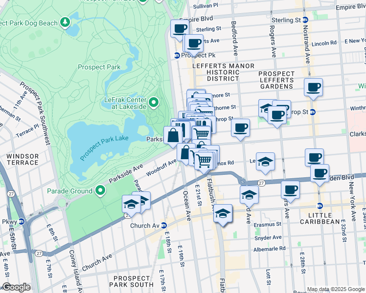 map of restaurants, bars, coffee shops, grocery stores, and more near in Brooklyn