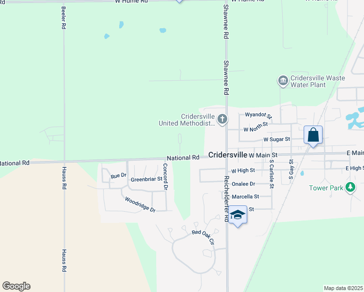 map of restaurants, bars, coffee shops, grocery stores, and more near 108 Walter Road in Fort Shawnee