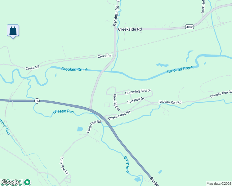 map of restaurants, bars, coffee shops, grocery stores, and more near 163 Wood Lane in Indiana