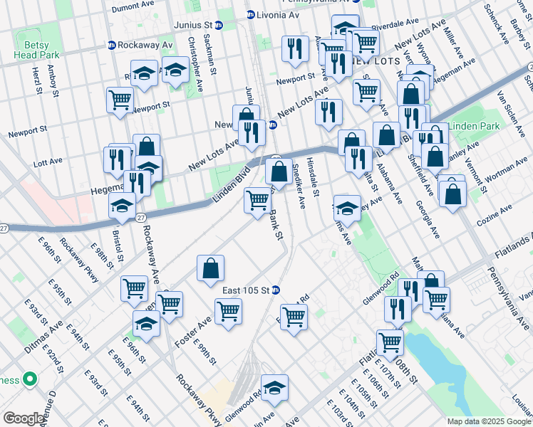 map of restaurants, bars, coffee shops, grocery stores, and more near 807 Bank Street in Brooklyn