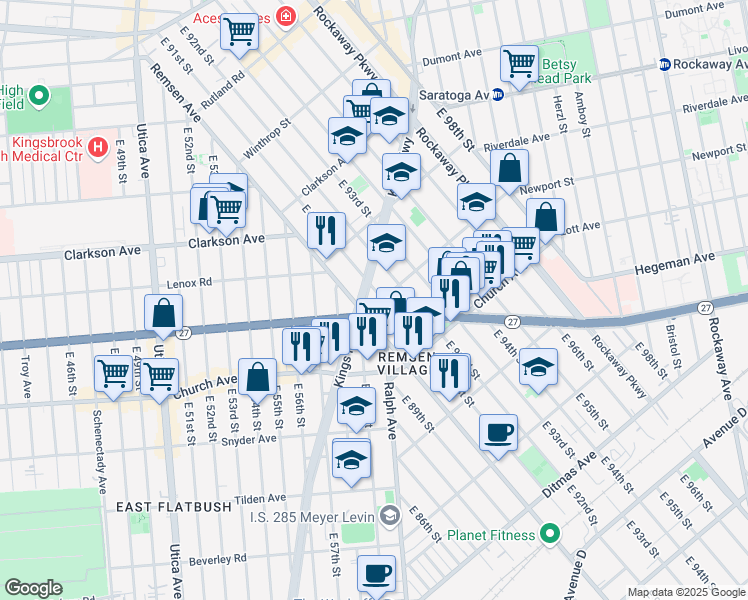 map of restaurants, bars, coffee shops, grocery stores, and more near in Brooklyn