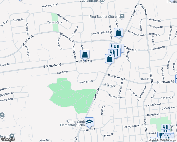 map of restaurants, bars, coffee shops, grocery stores, and more near 906 Barnsdale Road in Bethlehem