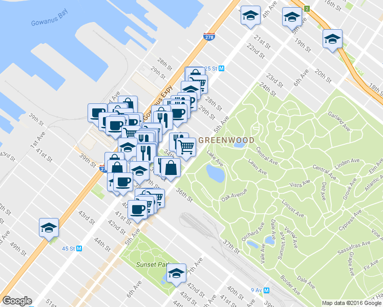 map of restaurants, bars, coffee shops, grocery stores, and more near in Brooklyn