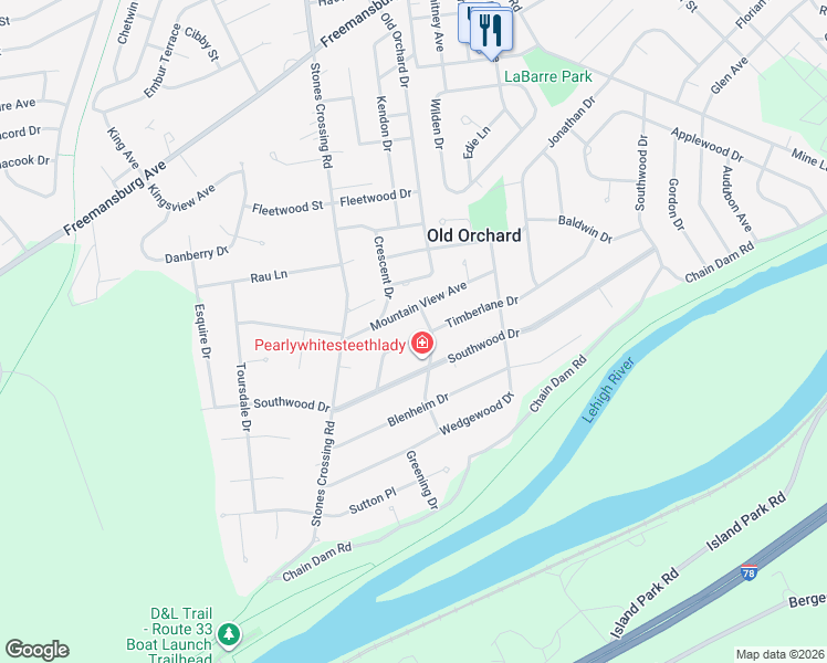 map of restaurants, bars, coffee shops, grocery stores, and more near 3700 Timberlane Drive in Easton