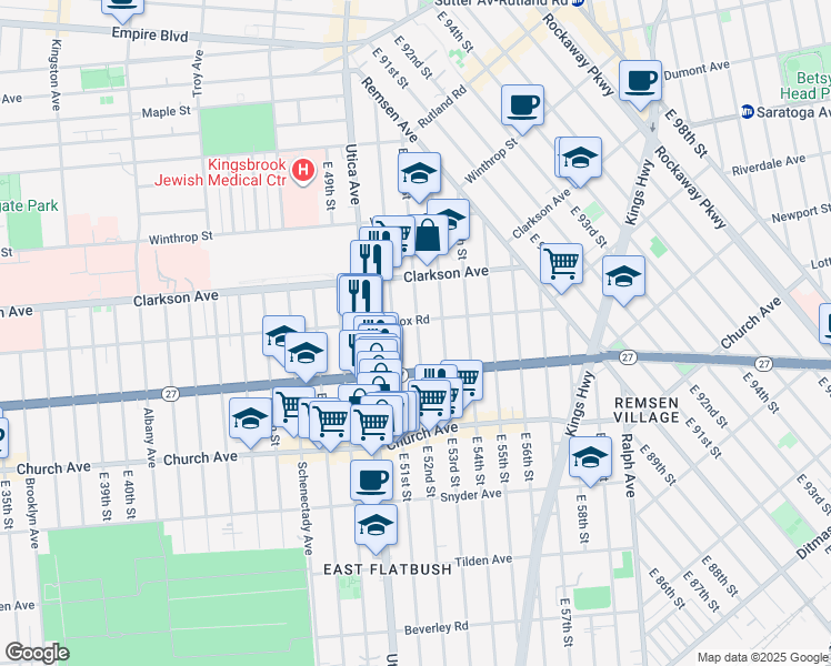 map of restaurants, bars, coffee shops, grocery stores, and more near in Brooklyn