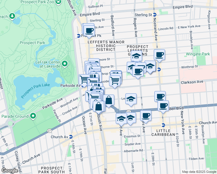 map of restaurants, bars, coffee shops, grocery stores, and more near in Brooklyn