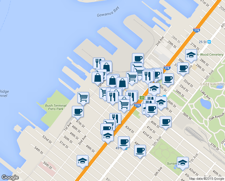 map of restaurants, bars, coffee shops, grocery stores, and more near 4002 2nd Avenue in Brooklyn