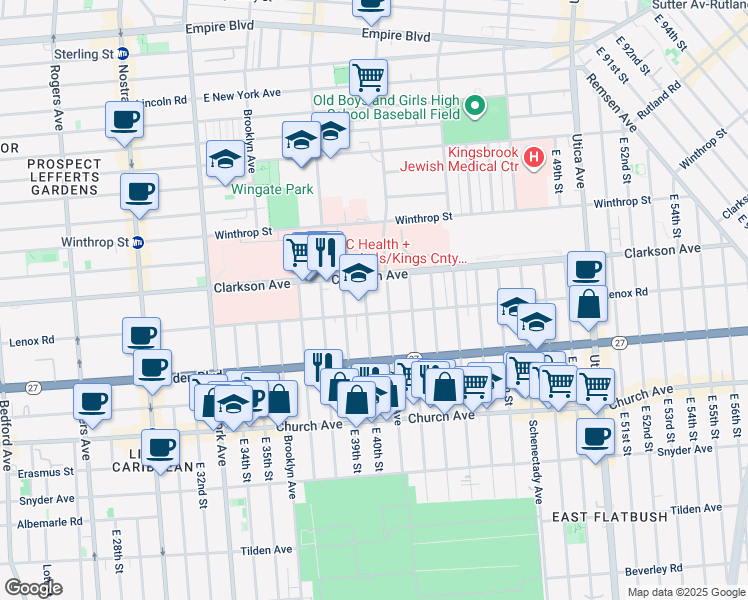 map of restaurants, bars, coffee shops, grocery stores, and more near in Brooklyn
