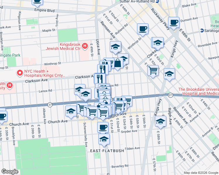 map of restaurants, bars, coffee shops, grocery stores, and more near in Brooklyn