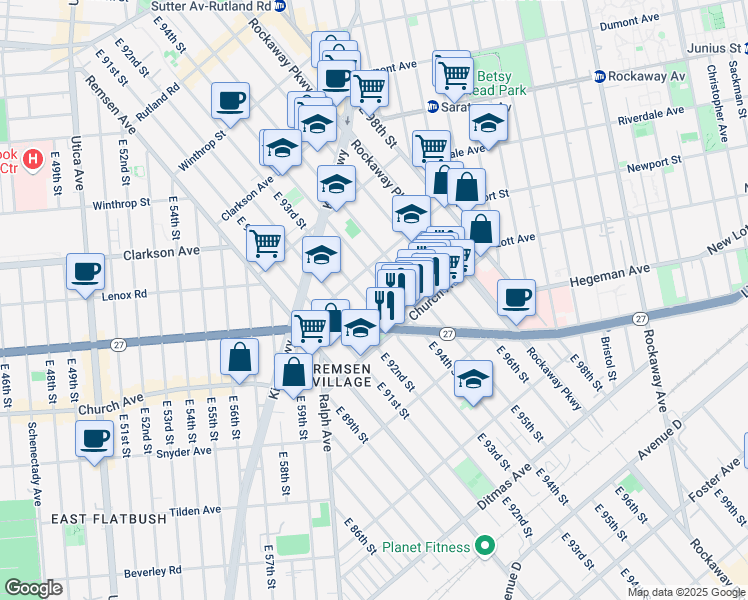 map of restaurants, bars, coffee shops, grocery stores, and more near in Brooklyn