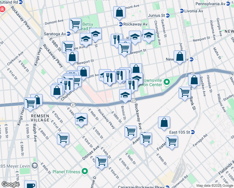 map of restaurants, bars, coffee shops, grocery stores, and more near in Brooklyn