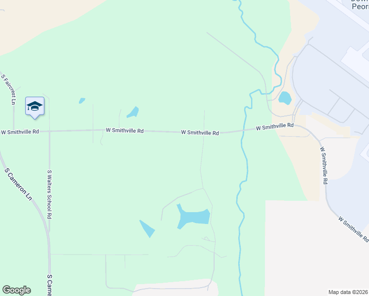 map of restaurants, bars, coffee shops, grocery stores, and more near 7506 West Smithville Road in Peoria