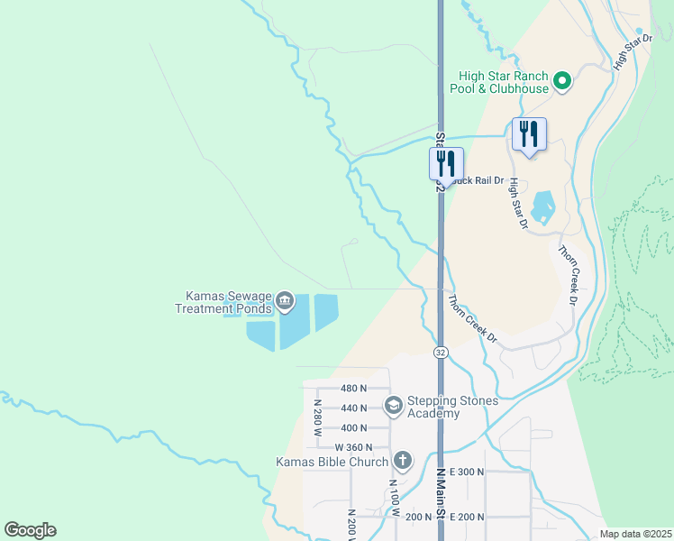 map of restaurants, bars, coffee shops, grocery stores, and more near 250 West Simpson Lane in Kamas