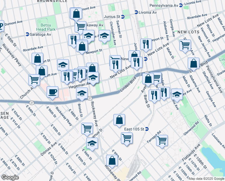 map of restaurants, bars, coffee shops, grocery stores, and more near 912 Mother Gaston Boulevard in Brooklyn