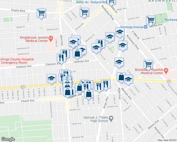 map of restaurants, bars, coffee shops, grocery stores, and more near in Brooklyn