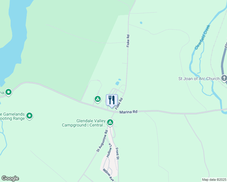 map of restaurants, bars, coffee shops, grocery stores, and more near 106 Bear Run Road in Fallentimber