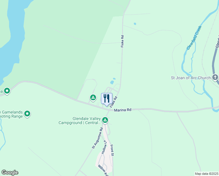 map of restaurants, bars, coffee shops, grocery stores, and more near 106 Bear Run Road in Fallentimber