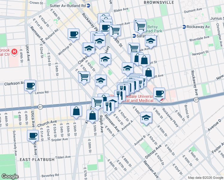 map of restaurants, bars, coffee shops, grocery stores, and more near in Brooklyn