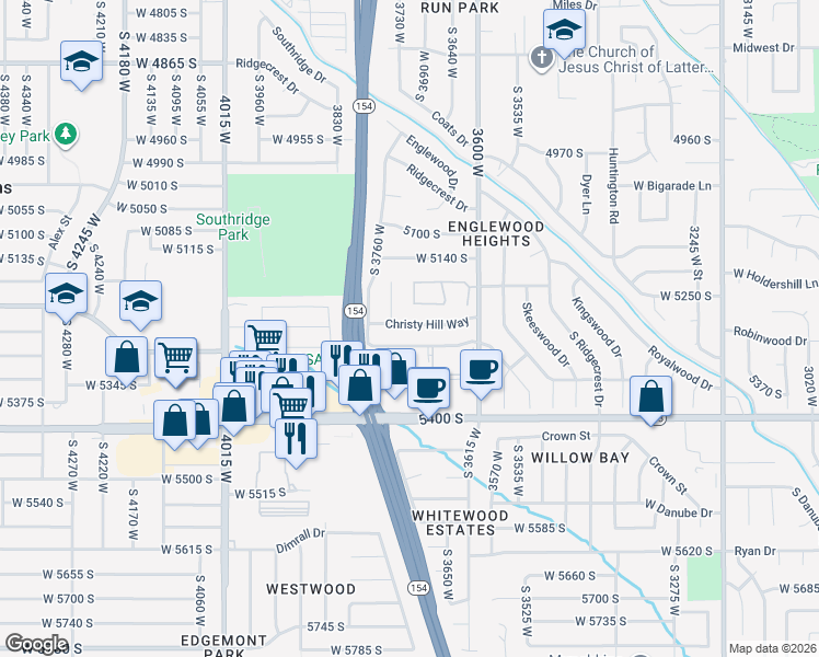 map of restaurants, bars, coffee shops, grocery stores, and more near 3713 Christy Hill Way in Taylorsville