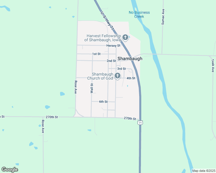 map of restaurants, bars, coffee shops, grocery stores, and more near in Shambaugh
